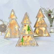 Рождественские светодиодные гирлянды на деревья деревянный дом забавная Рождественская елка украшения окна праздничные украшения