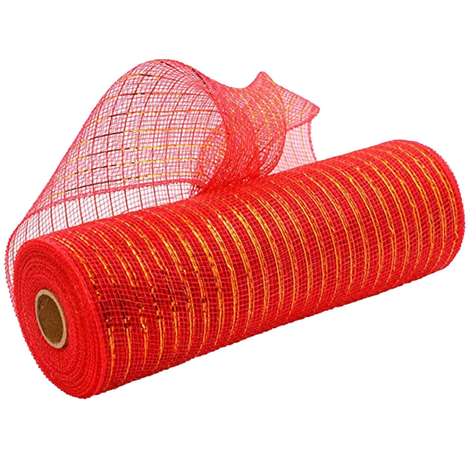 25#Christmas Deco Poly Mesh Ribbon Each Roll - Metallic Foil More Color Can for Choose Rolls Wreaths Swags Bows Wrapping# | Дом и сад