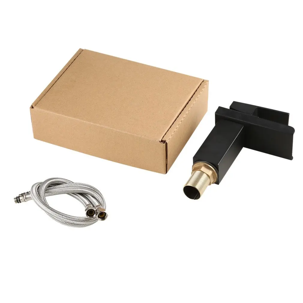 

Modern Single Handle Waterfall Bathroom Vanity Sink Faucet Cold & Hot Water Mixer Tap Wash Basin Faucet Kitchen Deck Mounted