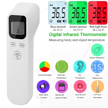 

Digital Infrared Temp Temperature Gun LCD Display Non-contact IR Forehead Ear Temperature Measurement for Baby Kids Adults