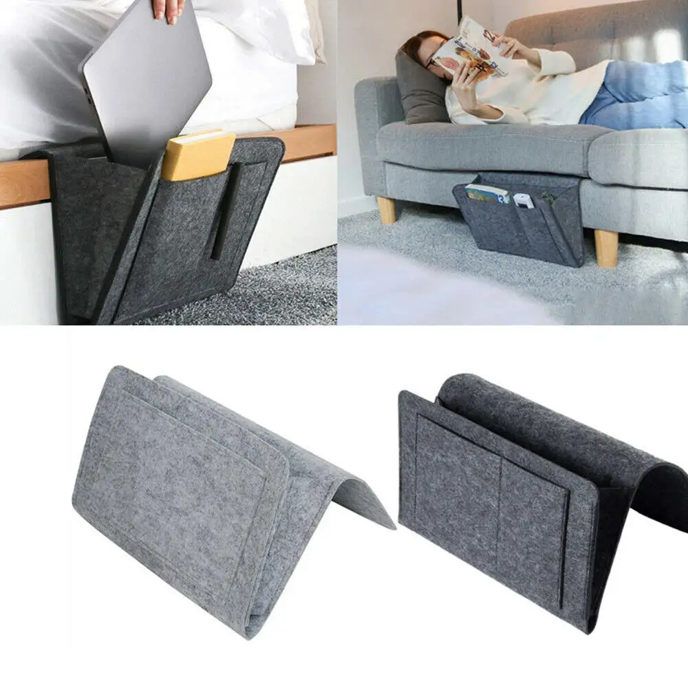 Christmas Bed Storage Pockets Felt Bedside TV Remote Control Hanging Storage Organizer Holder 1 Inner Pockets for Table Sofa