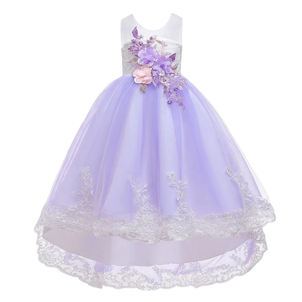 Toddler Girls Sleeveless Flower Girl Dress Princess for Pageant Wedding Formal Birthday Party Dress Special Occasions