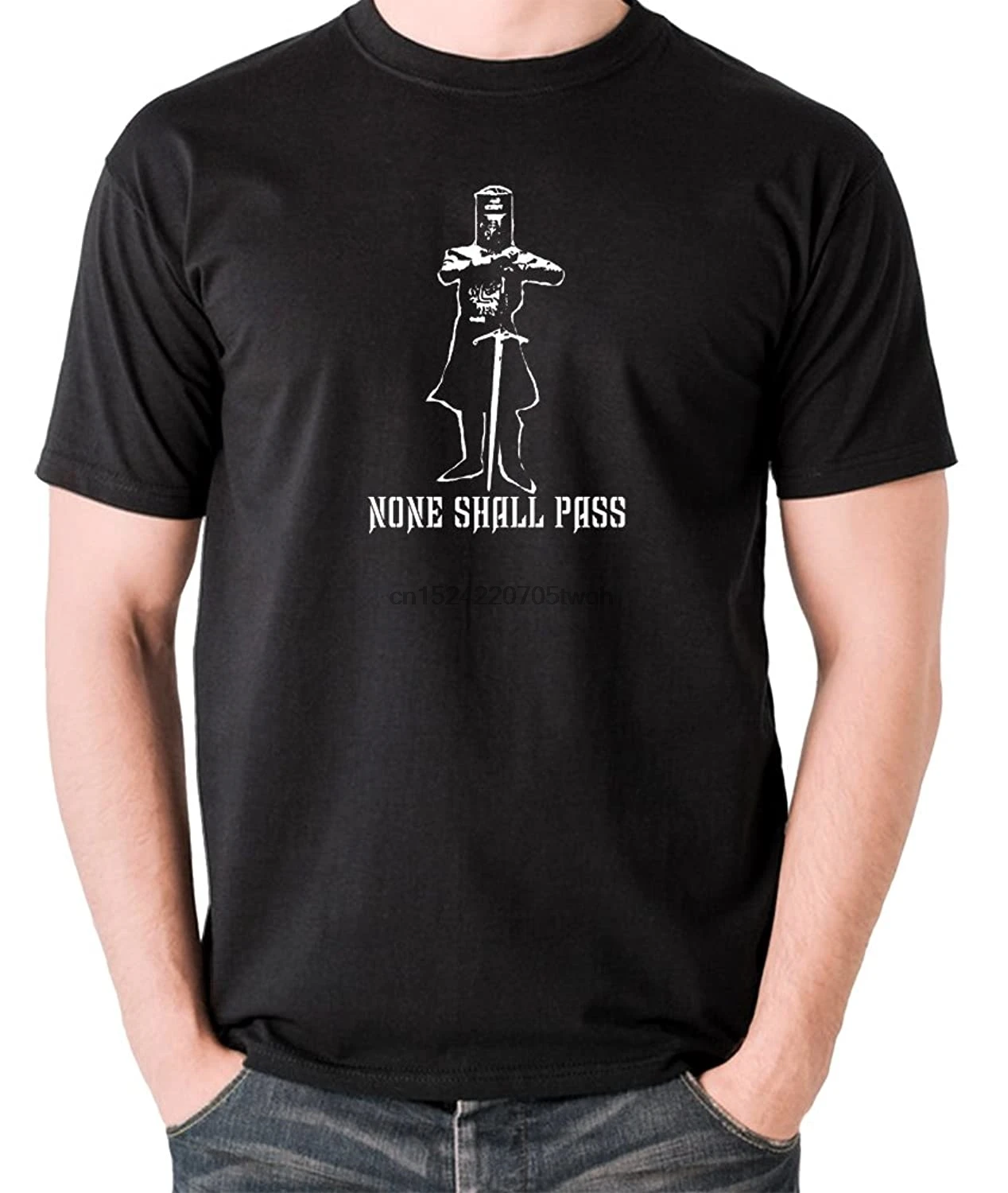 Revolution Ape Monty Python and The Holy Grail Inspired t Shirt - Black Knight None Shall Pass |