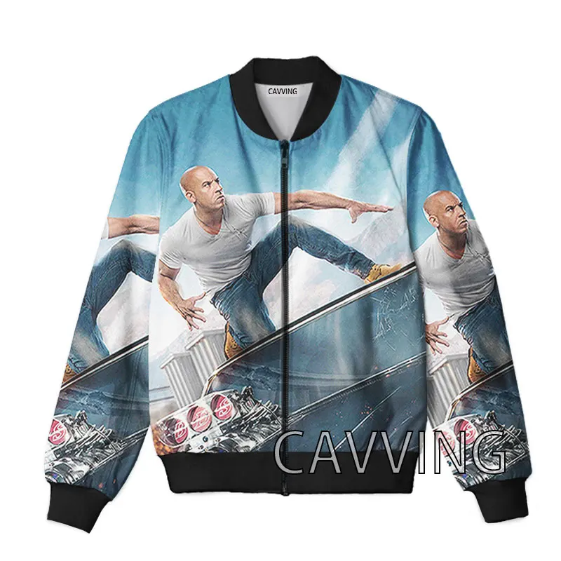 Cavving 3D Printed Movie Fast & Furious 9 Zipper Bomber Jackets Uomo Soprabito Mens Coat Zip Up Giacche Per Donna/Uomo