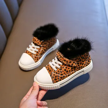 

New Autumn Leisure Time Children Round Kids Boys Girls Shoes Point Genuine Leather Joker Low Help Casual Shoes