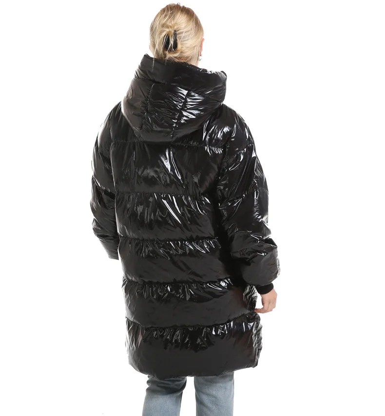 Водонепроницаемая куртка на утином пуху женская зимняя верхняя одежда с капюшоном пальто Женская длинная Повседневная легкая ультра тонкая теплая пуховая куртка