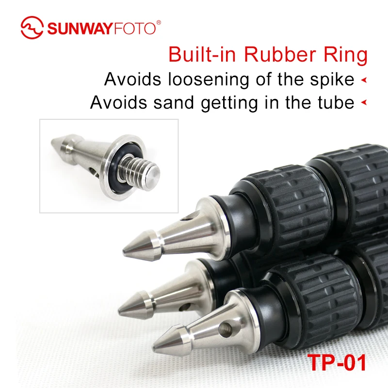 SUNWAYFOTO SKU TP-01, Универсальный штатив с шипами для камеры 3/8, штатив из нержавеющей стали, аксессуары для штатива T1C30N T2C40C