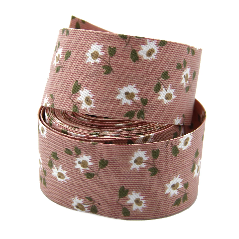 4 см с цветочным принтом многослойные тканевые ленты ткань(5 м непрерывный) ремесла вечерние украшения для дома бант для волос подарок DIY, 5Yc7897 - Color: 1084596011