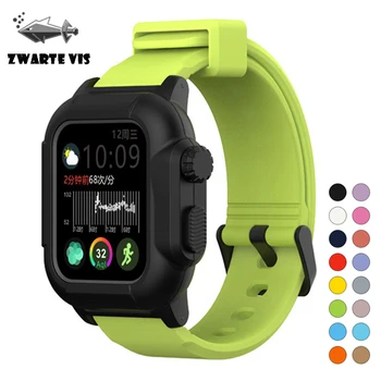

2020 New For Apple Iwatch Strap 38mm 40mm 42mm 44mm Protective Shell For Apple Watch4 5 Generation Silicone Strap Diving Swimm