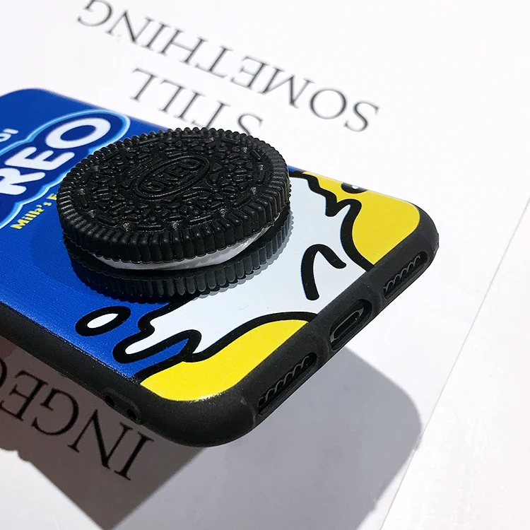 3D милые мягкие чехлы Oreo для samsung Galaxy S8 S9 S10 PLUS Note 8 9 10 A5 A7 A6 A8 A9