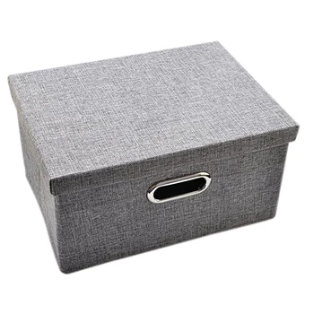 

Storage Box with Lid, (Approximately 48 x 32 x 29.5 cm) Foldable Storage Box, Thick Wardrobe, Bedroom Storage-Grey