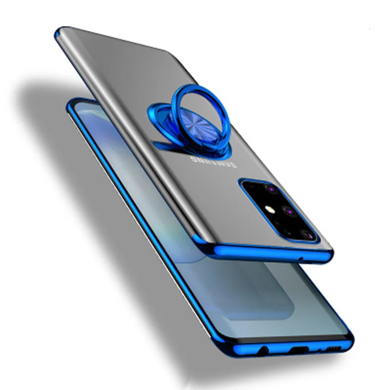 

Suitable for Samsung s20 mobile phone shell s20plus / note10Pro plating protective sleeve s20 magnetic suction car bracket ring