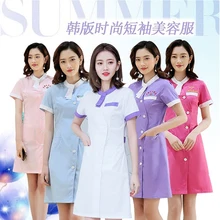 Корейская версия новой модной синей одежды с коротким рукавом для медсестер больница аптека салон красоты стоматологическая медицинская Рабочая одежда