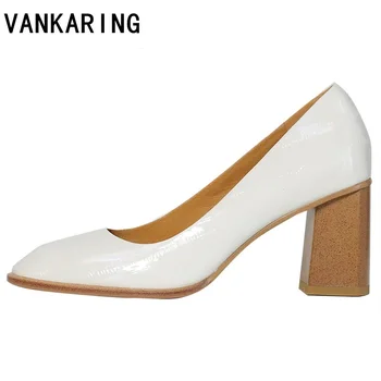 

women shoes high heels 2020 genuine leather classic pumps ladies dress shoes party wedding shoes woman thick heels free shipping