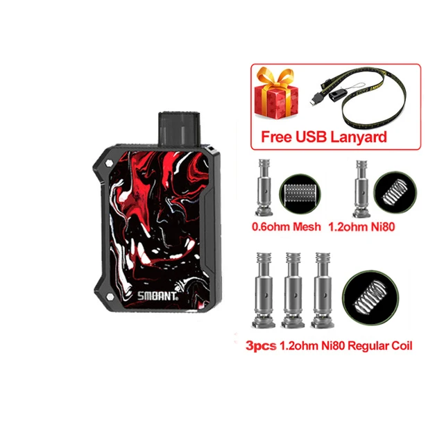 black 1.2 Ni80 Smoant Battlestar Детский комплект 750 мАч Pod Vape 15 Вт 2 мл картридж Ом Ni80/Ом сетчатая катушка комплекты электронных сигарет vs Pasito Drag Nano - Цвет: black 1.2 Ni80