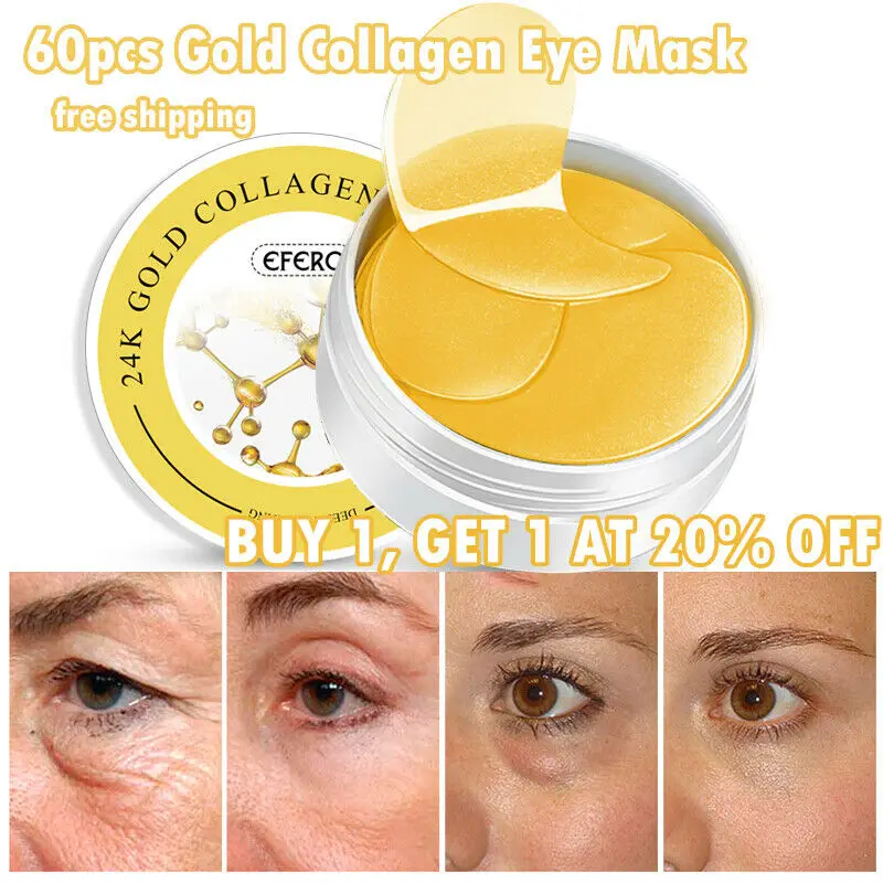 Золотые маски для глаз 60 шт. гидрогелевые патчи ремонт удаления морщин темный круг предупреждающий старение увлажняющий под глазами маска уход за кожей вокруг глаз