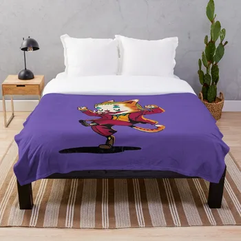 

Joker Cat Throw Blanket Soft Sherpa Blanket Bed Sheet Single Knee Blanket Office Nap Blanket