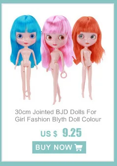 30 см шарнирные BJD куклы для девочек, модная Кукла Blyth, цветные волосы, сделай сам, макияж, Обнаженная кукла, наряды, игрушки для девочек, подарок