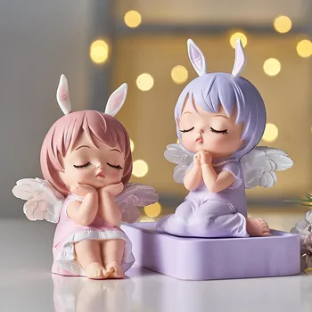 

Cute Angel Baby Figurines Fairy Garden Miniatures Resin Ornaments Girl Elf Statue Home Decoration Room Decor Kids Birthday Gift