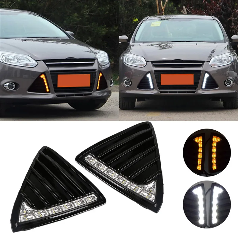 Для Ford Focus 3 MK3 2012 2013 2014 DRL Противотуманные фары 12V Светодиодная лампа дневного