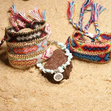 Европа и Америка,, хлопковый плетеный браслет на ногу, религиозный стиль, кулон в виде лотоса, Будда, с белым лаем, сосна, гравий, бисер B