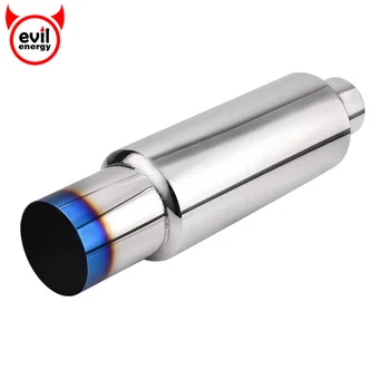 

evil energy Car Exhaust Muffler Tip Stainless Steel 201 Exhaust Pipe For Passat B8 Audi A1 Audi A3 8v 3 In 4 Out Tail Throat