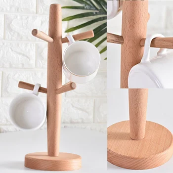 

2019 Dropshipping Cup Holder Tree Stylish Wooden Mug Tree for Storage Coffee Tea Cup K888