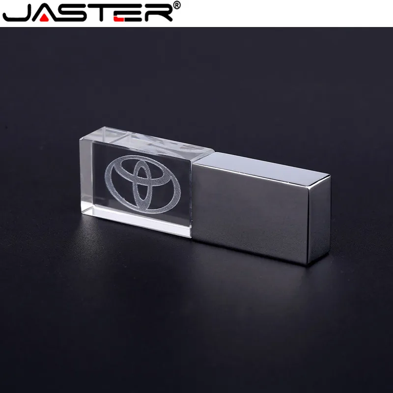 JASTER Автомобильный знак логотип Кристалл+ металлический USB флеш-накопитель Флешка 4 ГБ 8 ГБ 16 ГБ 32 ГБ 64 Гб 128 Гб внешний накопитель карта памяти USB 2,0