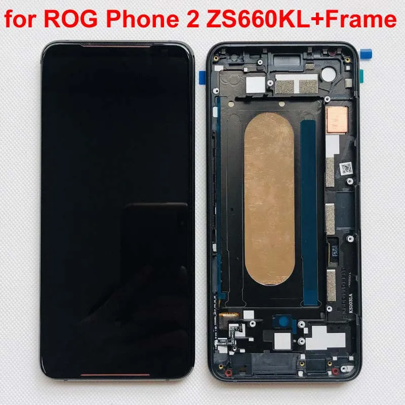 6 59 &quotдля Asus ROG Phone 2 Phone2 zzs660kl оригинальный AMOLED ЖК-дисплей экран с рамкой и