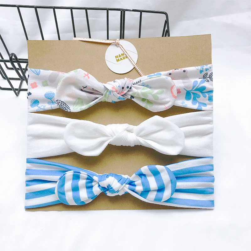 baby accessories clipart 3pcs/lot Dot/stripe/Print Flower Cartoon Bow Elastic Headbands Toddler Turban Hair Band Baby Girl Bows Hair Accessories Baby Accessories discount