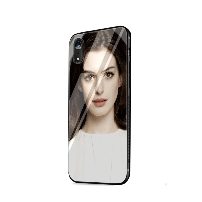 Стекло чехол для телефона из ТПУ с Стекло для Apple iPhone 5 5S SE 6 6S 7 8 Plus XR X XS Max Энн Хэтэуэй
