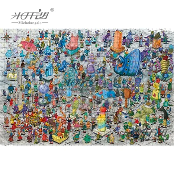 

Michelangelo Wooden Jigsaw Puzzle 500 1000 1500 2000 Piece Monsters Plaza Cartoon Animal Kid Educational Toy Painting Home Decor