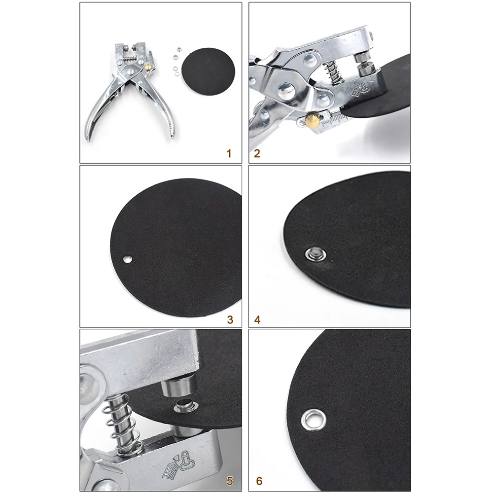 Пробойник 2-в-1 ушко щипчики Сталь Дырокол устройство для установки Петли комплект с 100 шт ушко прокладки для кожаные Ремни сумки