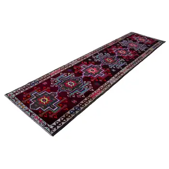 

90x337 Cm Multicolor Handmade Boho Runner Rugs-3x11 Ft