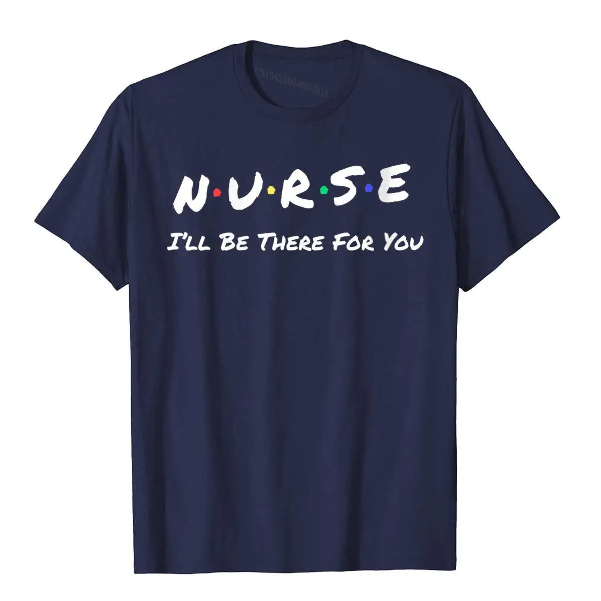 Womens Nurse I'll Be There For You Throwback Good Friend V-Neck T-Shirt__B8866navy