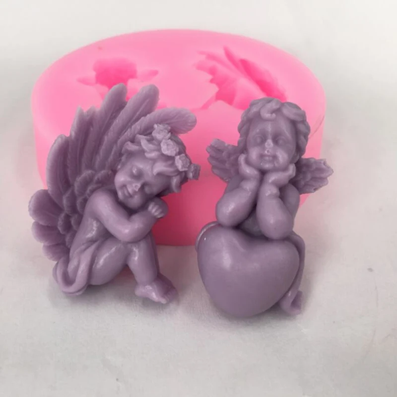 3D двойной сон, детский Ангел, шоколадный торт, сделай сам, декоративная форма для мыла, пластырь, силиконовая форма для свеч, инструмент для изготовления глиняных изделий