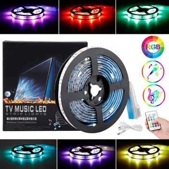 

LED Strip MIC RGB 5050 Led Flexible Light 16 Colors 5V Smart Strip Ribbon Tape HDTV TV Desktop Screen Backlight Bias lights