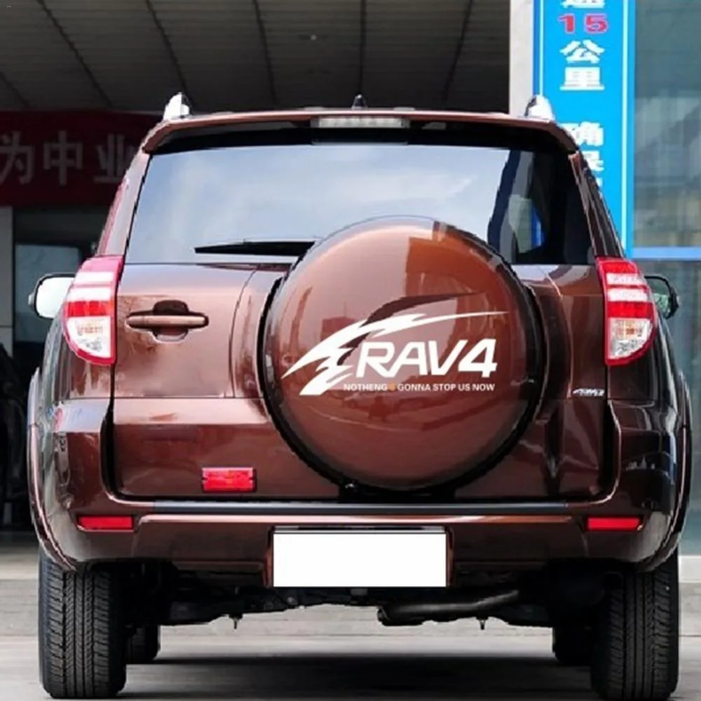 Auto-Styling-Auto-Staart-Reservewiel-Wiel-Decoratie-Sticker-Voor-Toyota-RAV4-Accessoires