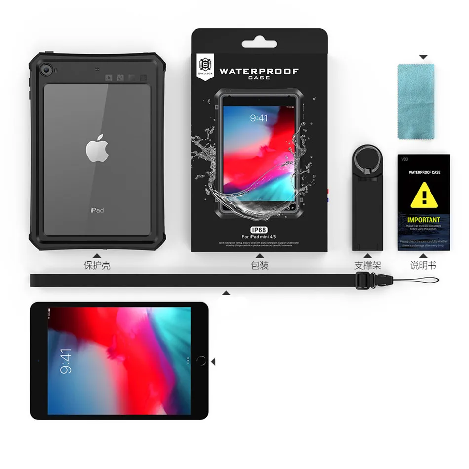 Чехол для iPad mini 4 mini5 7," чехол Funda для iPad mini 5 A2133 безопасный противоударный защитный чехол с подставкой+ плечевой ремень