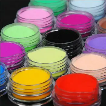 

12 Boxes Pigment Nail Powder Colorful Fluorescent Color Nail Pigments Dust Nail Glitter Gradient Iridescent Nail Art Decoration