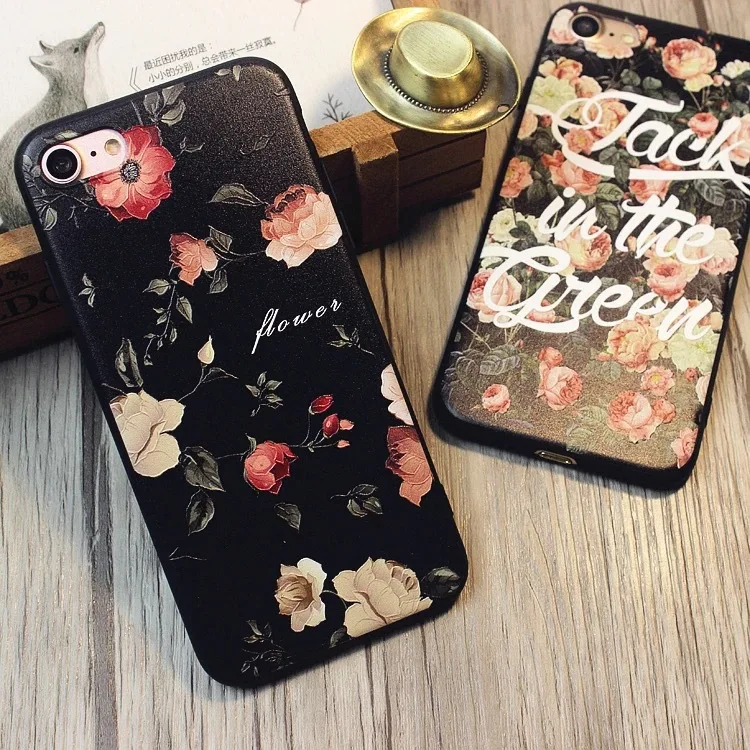 

Vintage Embossed Flower Apple X Mobile Case Soft Case Cover for iPhoneXSMax Mobile Case Full Color Painting