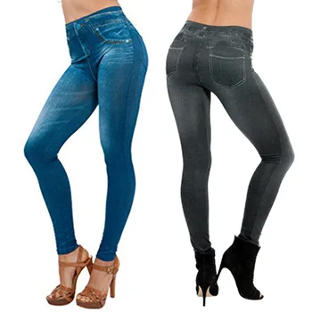 

High Quality Skinny Women Denim Pants Pocket Slim Leggings Fitness Plus Size Full Length Jeans For Women Highwaist Skinny #3