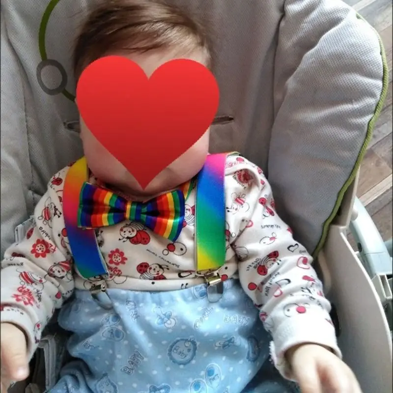 Детский пояс для подтяжек в разноцветную полоску с радужными ремешками для мальчиков и девочек; модные ремни с пряжкой; Q39C