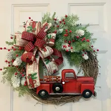 

Creative Christmas Door Wreath Christmas Decoration Artificial Garland Wreaths For Car Home Window Wall Decoration K5V6