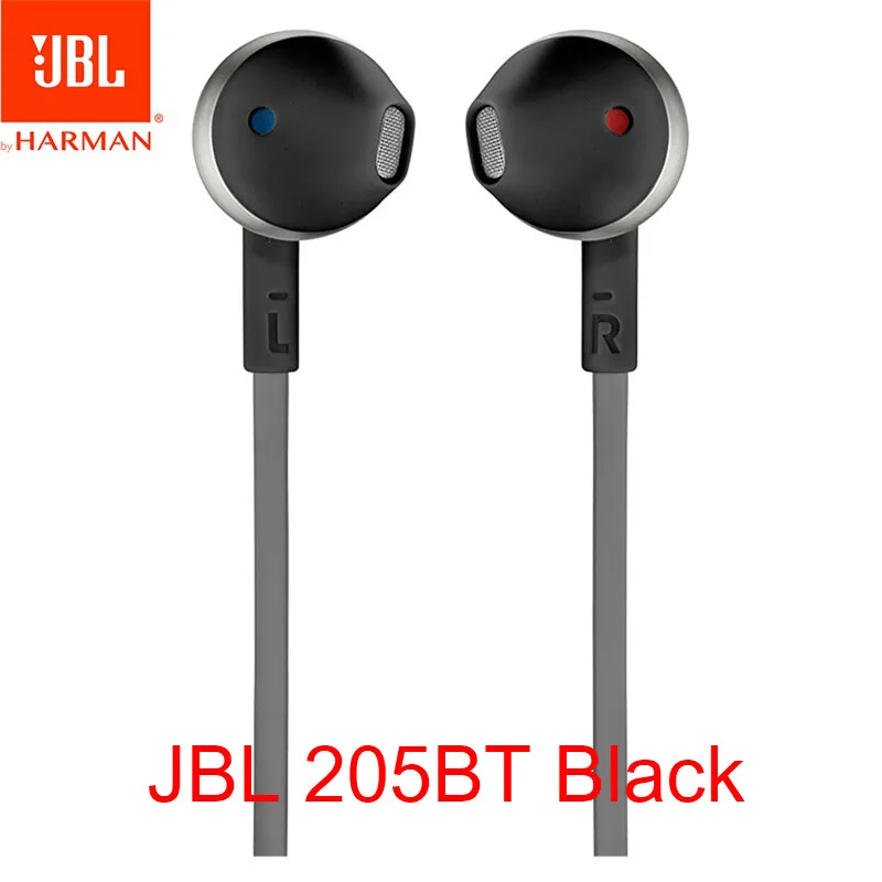 Оригинальные наушники JBL lifety TUNE 205BT, Беспроводная Bluetooth, динамическая гарнитура с лентой на шею Bluetooth th4, спортивный наушник с микрофоном, наушники - Цвет: JBL 205BT Black