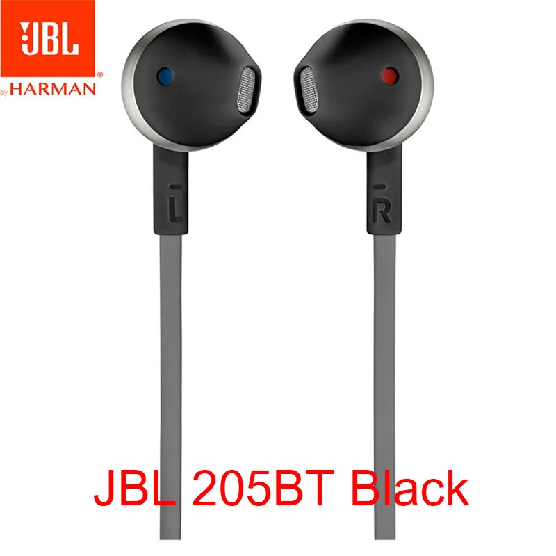 JBL 205BT Black Оригинальные наушники JBL lifety TUNE 205BT, Беспроводная Bluetooth, динамическая гарнитура с лентой на шею Bluetooth th4, спортивный наушник с микрофоном, наушники - Цвет: JBL 205BT Black