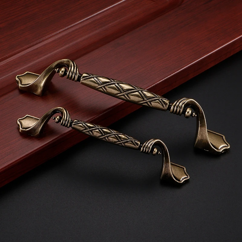 European Antique Carving Handles Knobs Pendants Flowers For Drawer Wooden Jewelry Box Furniture Hardware Bronze Handle T Pulls |