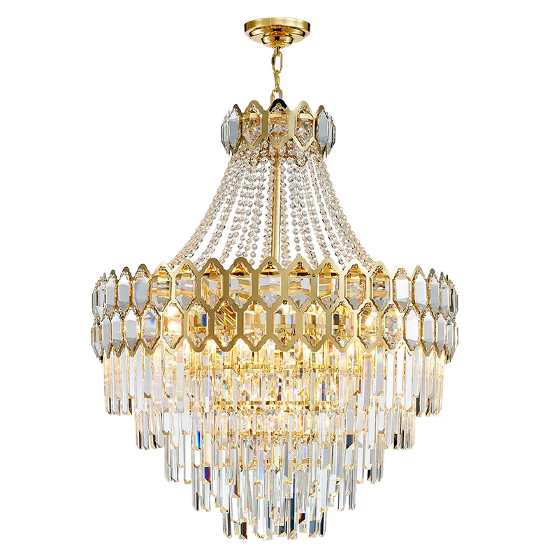 

Modern Crystal Chandelier Living Dining Lighting Luxury villa Round Gold Crystal Lamps New Design Led Home Lighting