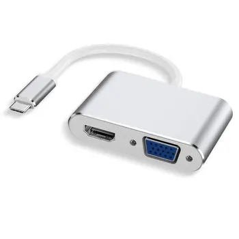 

USB3.1type-c to hdmi vga Type-c to hdmi vga two-in-one converter Hub Adapter Converter Aluminum Alloy