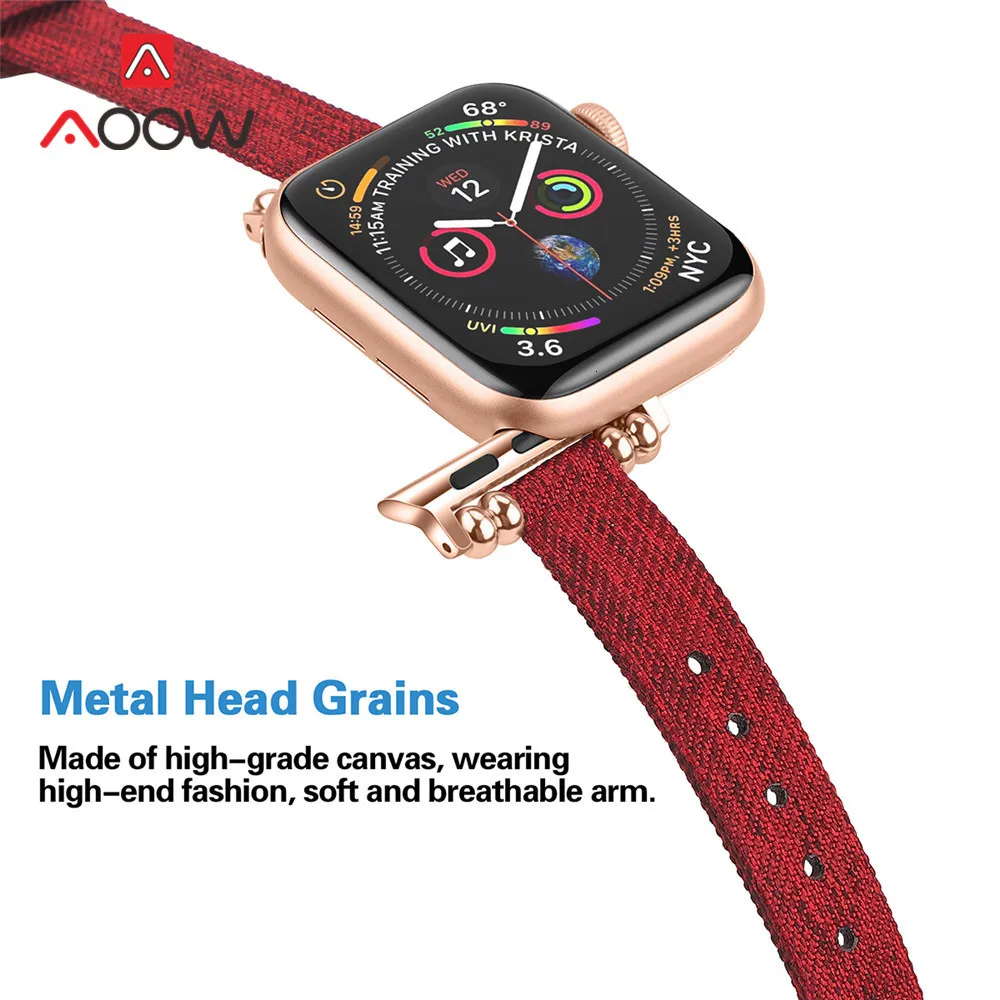 Тонкий нейлонремешок для часов для Apple Watch 4, 38 мм, 42, 40 40, 44 мм, женские модные браслеты браслет для iWatch 1, 2, 3